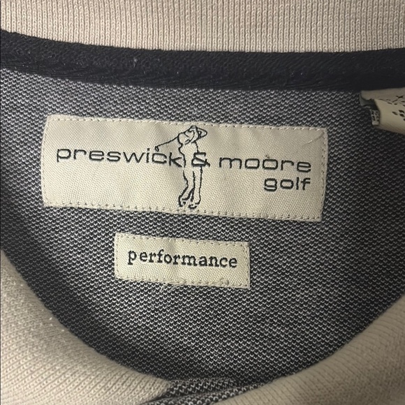 Preswick & Moore Gray and Black Polo Shirt with Color Block Design - Picture 3 of 14